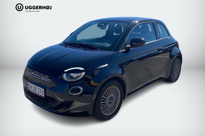 Sort Fiat 500e fra 2023 set udefra