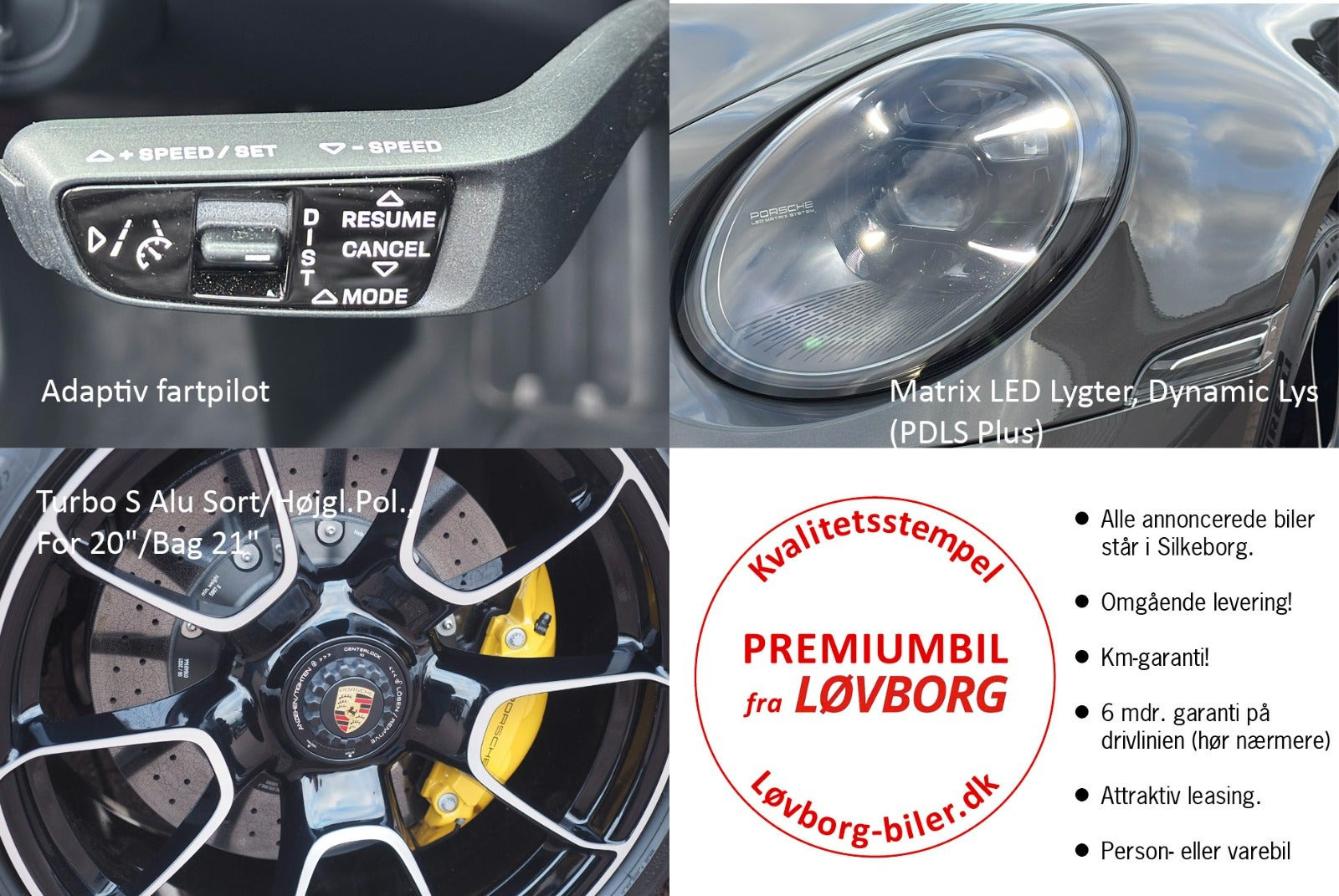 Grå Porsche 911 Turbo S fra 2021