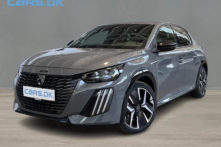 Grå Peugeot e-208 fra 2024