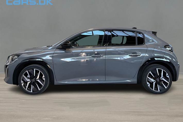Grå Peugeot e-208 fra 2024