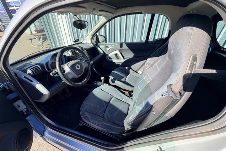 Blå Smart ForTwo Coupé fra 2008 set indefra