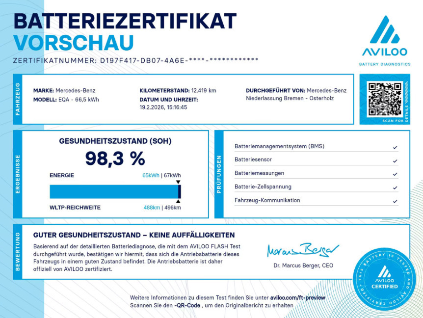 Hvid Mercedes EQA250 fra 2024