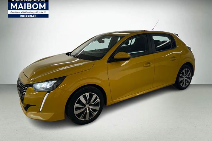 Gul Peugeot 208 fra 2020