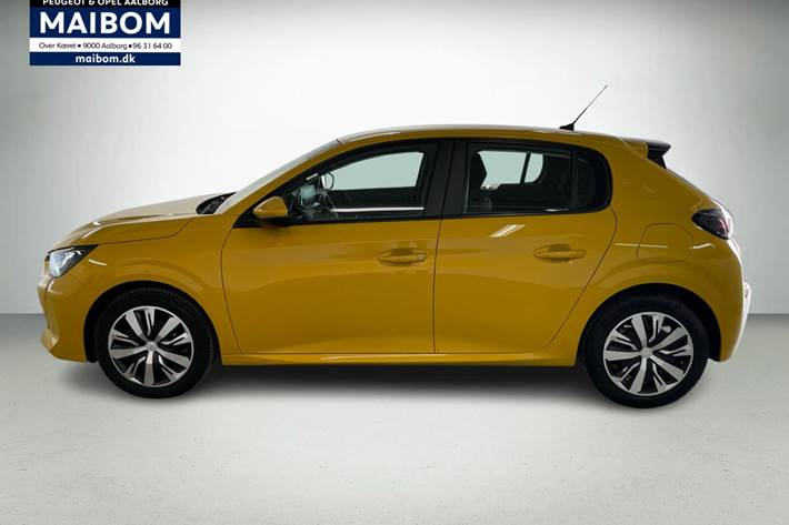 Gul Peugeot 208 fra 2020