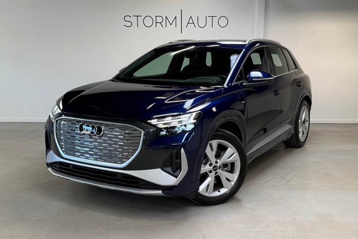 Blå Audi Q4 e-tron fra 2025