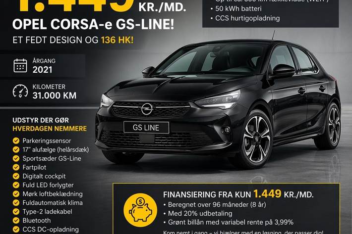 Sort Opel Corsa-e fra 2021