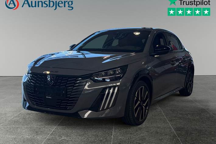 Grå Peugeot e-208 fra 2025