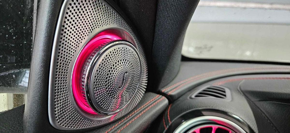 Hvid Mercedes E53 AMG fra 2018 set indefra
