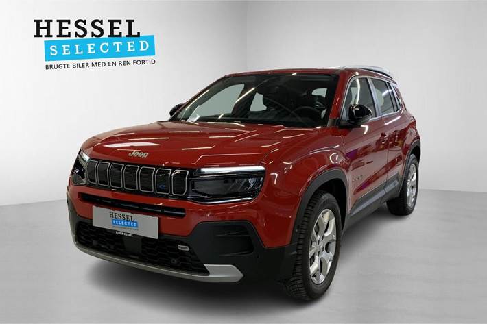 Rød Jeep Avenger fra 2023 set udefra