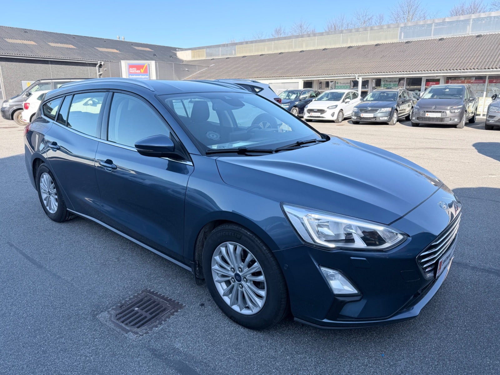 Blå Ford Focus fra 2019