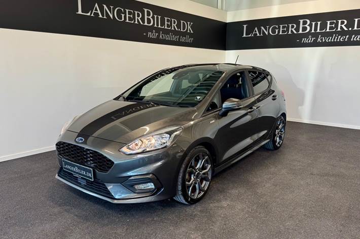 Grå Ford Fiesta fra 2019 set udefra