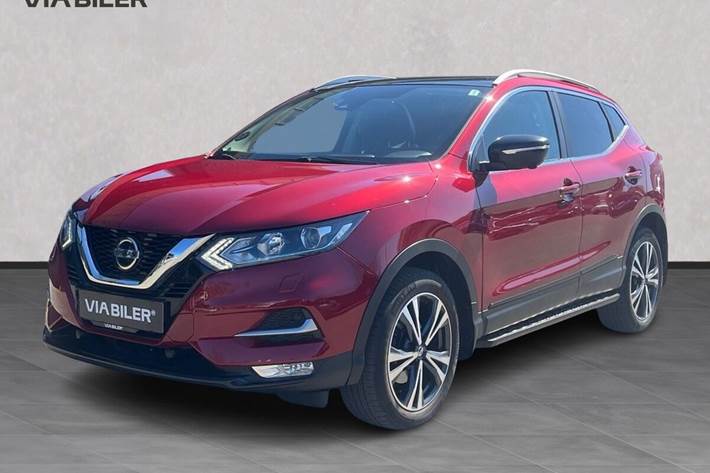 Rød Nissan Qashqai fra 2019 set udefra