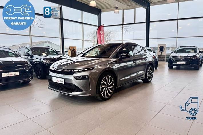 Grå Skoda Enyaq fra 2026 set udefra