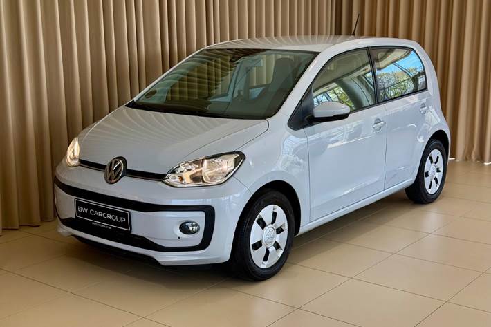 Sølv VW UP! fra 2017 set udefra