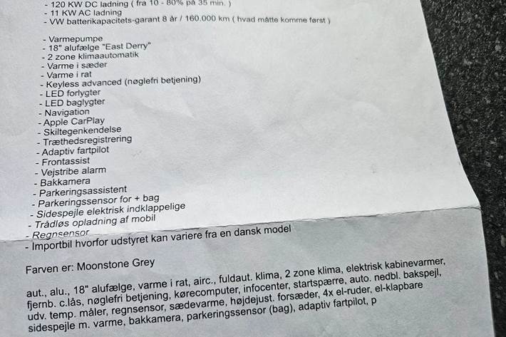 Grå VW ID.3 fra 2023