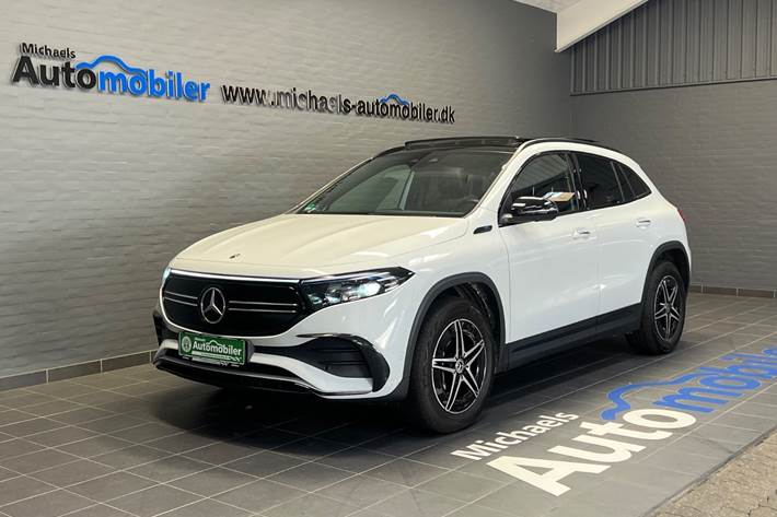 Hvid Mercedes EQA250 fra 2023 set udefra
