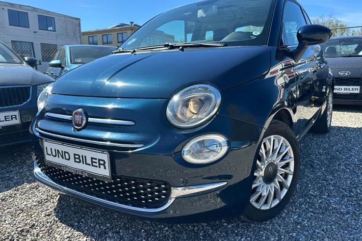Blå Fiat 500 fra 2016