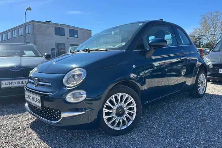 Blå Fiat 500 fra 2016