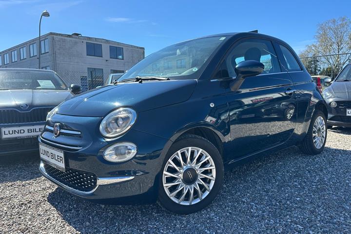 Blå Fiat 500 fra 2016