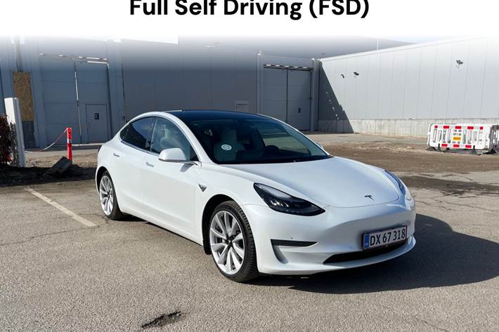 Hvid Tesla Model 3 fra 2019 set udefra