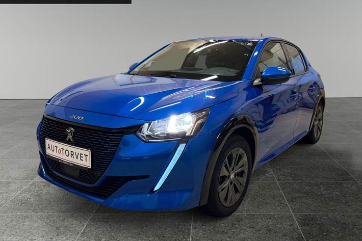 Blå Peugeot e-208 fra 2020