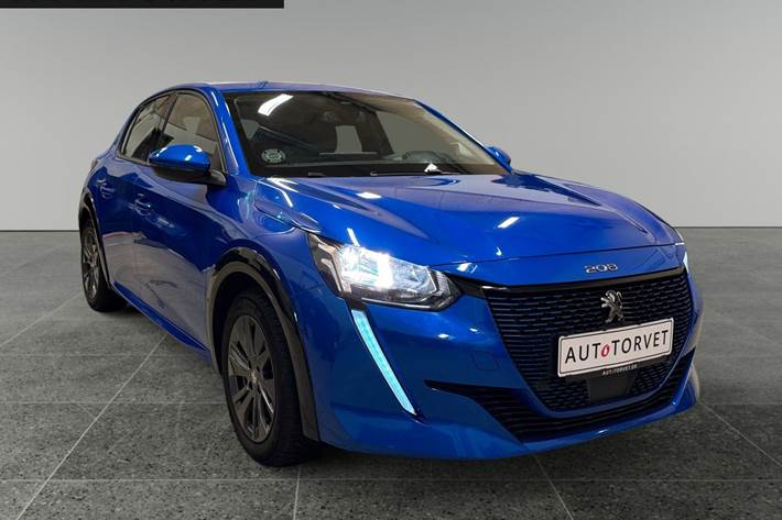 Blå Peugeot e-208 fra 2020