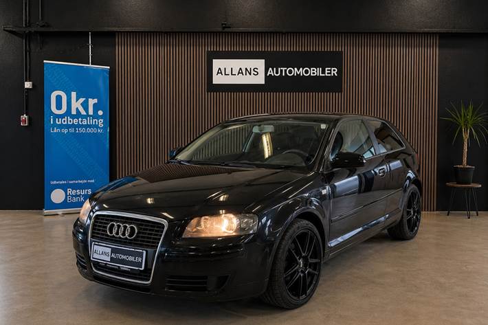 Sort Audi A3 fra 2005 set udefra