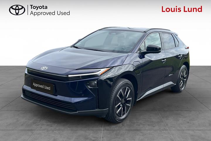Blå Toyota BZ4X fra 2026 set udefra