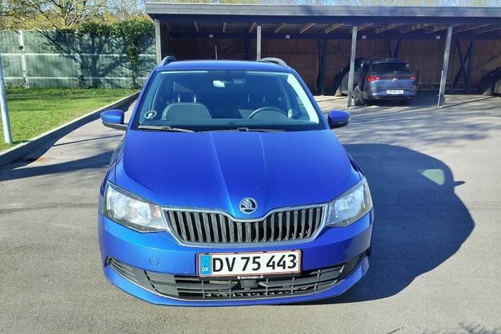 Blå Skoda Fabia fra 2017