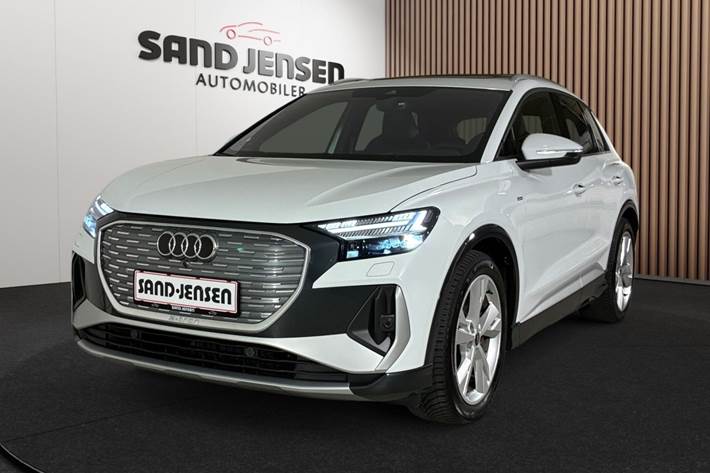 Hvid Audi Q4 e-tron fra 2025
