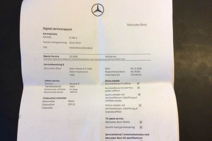 Hvid Mercedes B180 d fra 2018