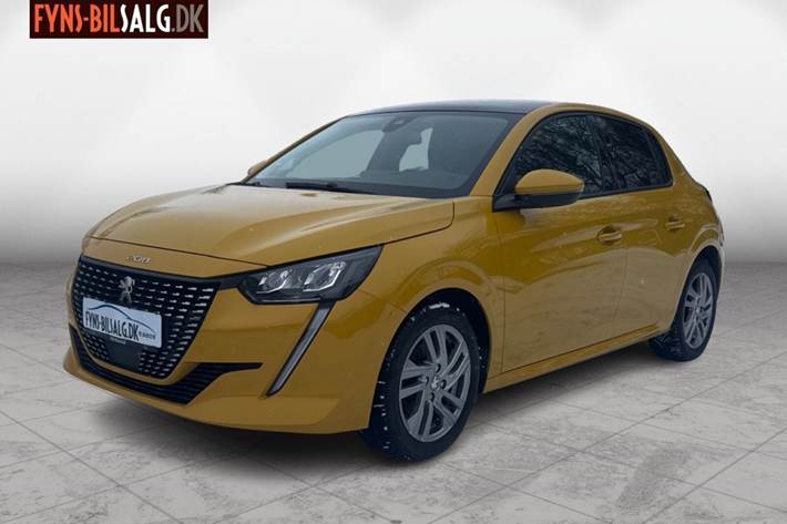 Gul Peugeot 208 fra 2020