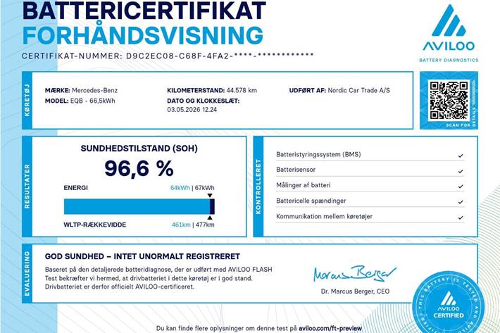Sølv Mercedes EQB250 fra 2022