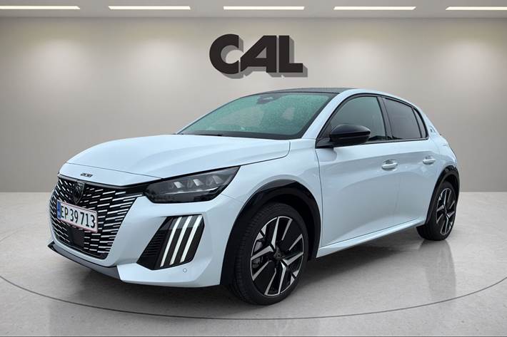 Hvid Peugeot e-208 fra 2026