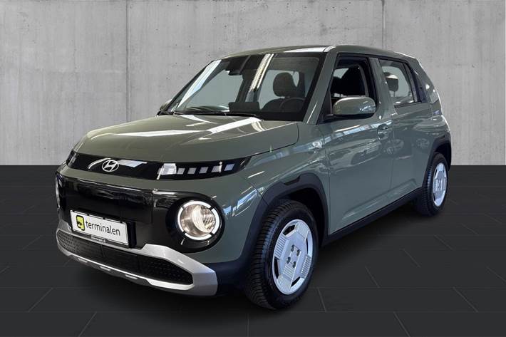 Grøn Hyundai Inster fra 2026 set udefra
