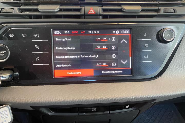 Grå Citroën C4 SpaceTourer fra 2020 set indefra