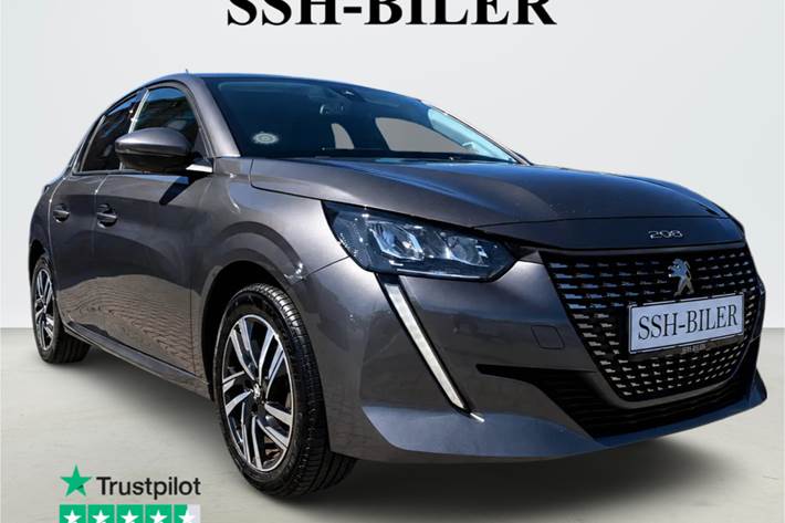Grå Peugeot 208 fra 2021 set udefra