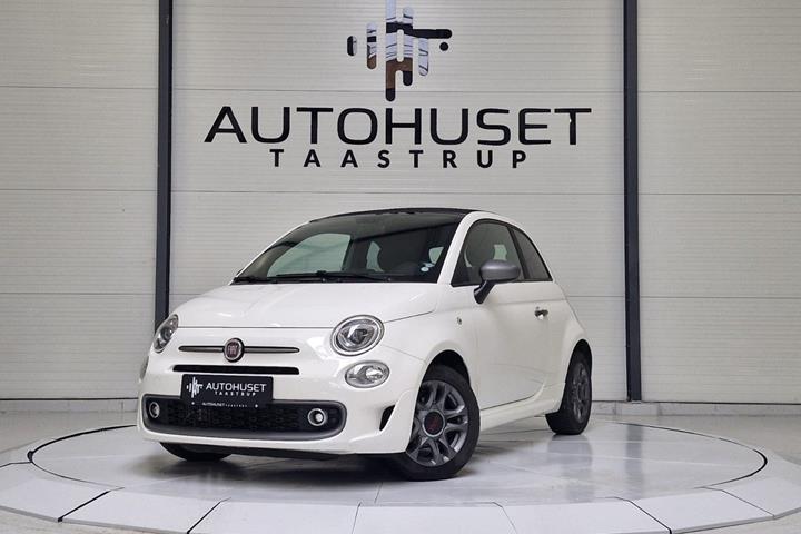 Hvid Fiat 500C fra 2017 set udefra