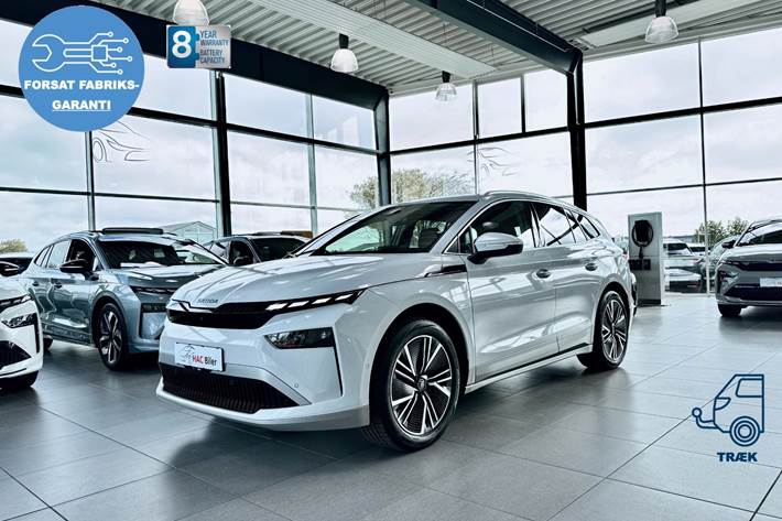 Hvid Skoda Enyaq fra 2026 set udefra