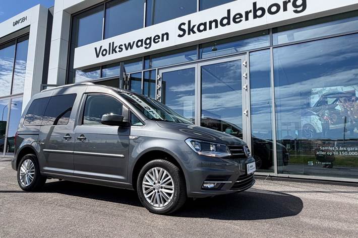 Sølv VW Caddy fra 2018