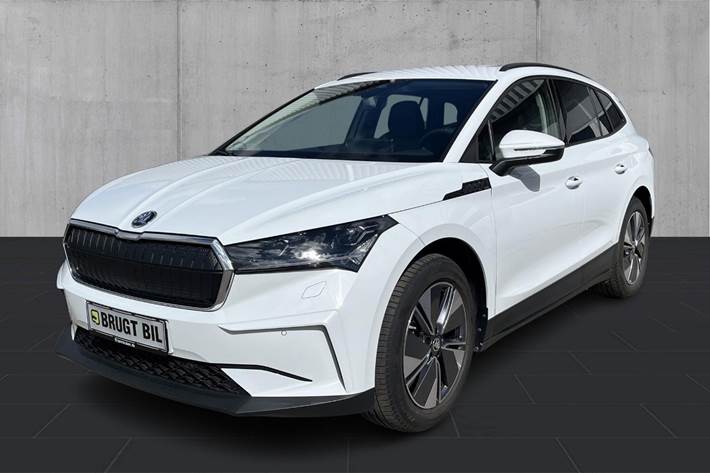 Hvid Skoda Enyaq fra 2021 set udefra