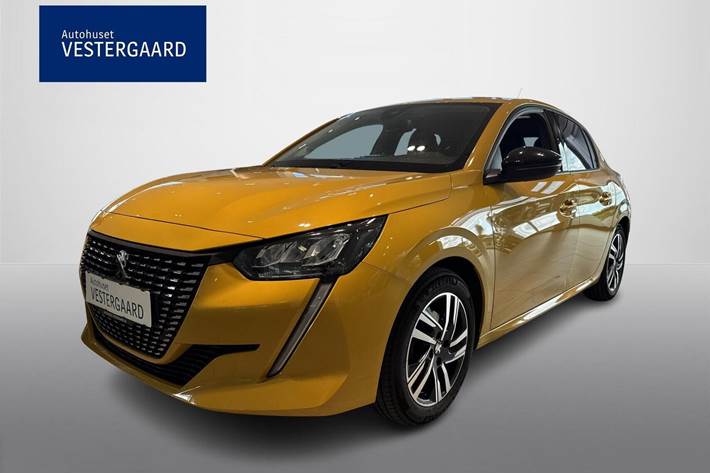 Gul Peugeot 208 fra 2022