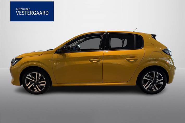 Gul Peugeot 208 fra 2022