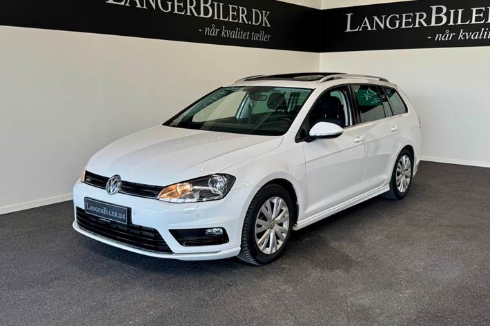 Hvid VW Golf VII fra 2017 set udefra