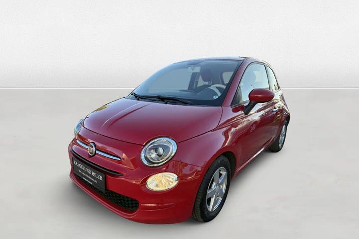Grøn Fiat 500C fra 2015 set udefra