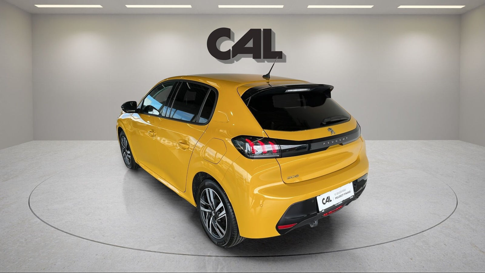 Gul Peugeot 208 fra 2022