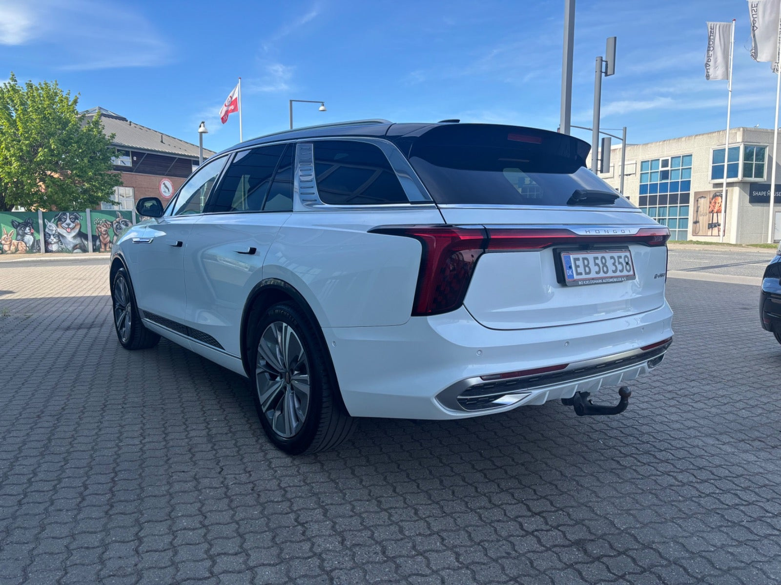 Hvid Hongqi E-HS9 fra 2024