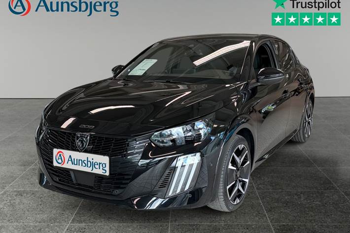 Sort Peugeot e-208 fra 2024