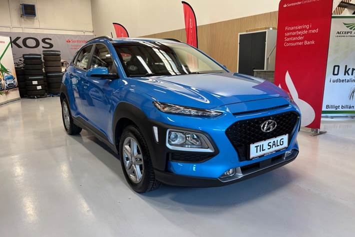 Blå Hyundai Kona fra 2020