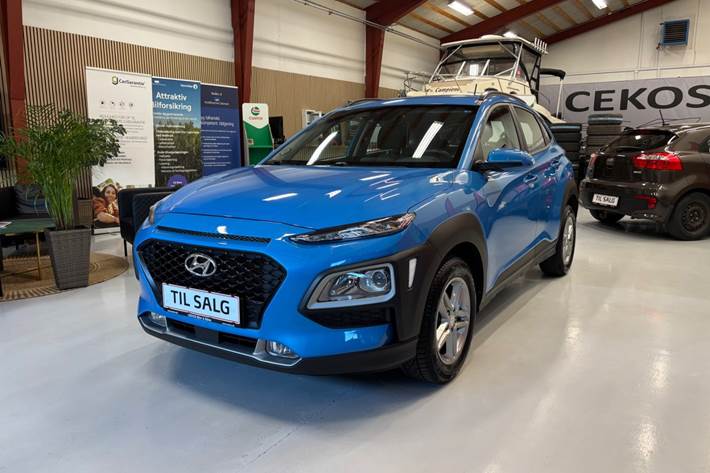 Blå Hyundai Kona fra 2020